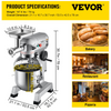 Batidora de pie comercial VEVOR de acero inoxidable de 20 cuartos de galón 2 en 1 de 1100 W