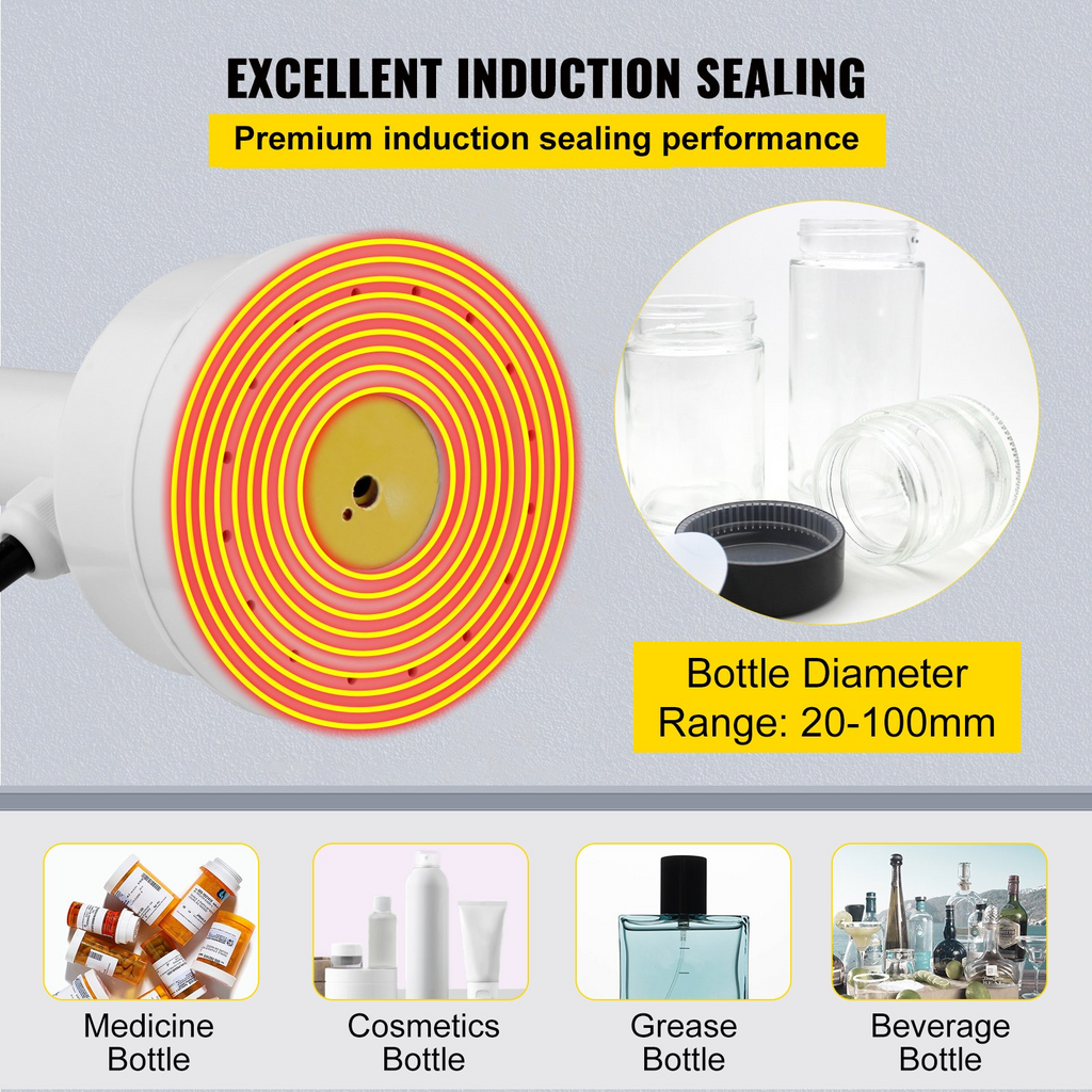 Selladora por inducción VEVOR de 20 mm a 100 mm y 110 V