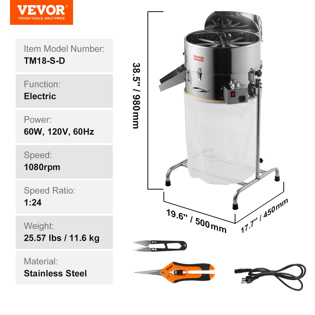 Cortadora de hojas eléctrica VEVOR de 19''