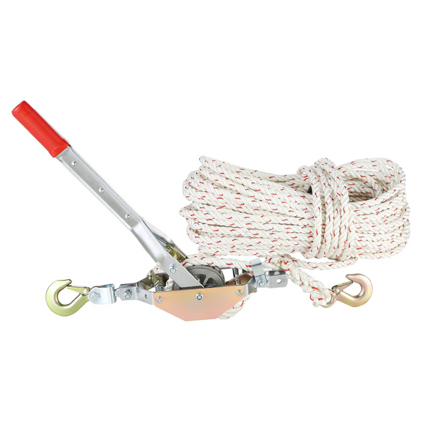 Extractor de cuerda VEVOR capacidad de tracción de 3/4 de tonelada (1653 lb) con 100' de cuerda de 0,6" de diámetro 2 ganchos
