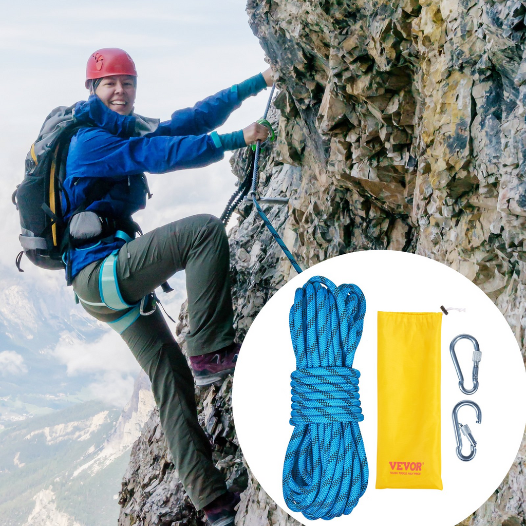 Cuerda de escalada estática VEVOR de 96 pies con tensión de rotura de 26 KN 0,4 '' / 10 mm