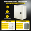 Caja eléctrica de fibra de vidrio VEVOR de acero inoxidable, 12 x 10 x 6'' NEMA 4X, IP66, resistente al agua y al polvo.