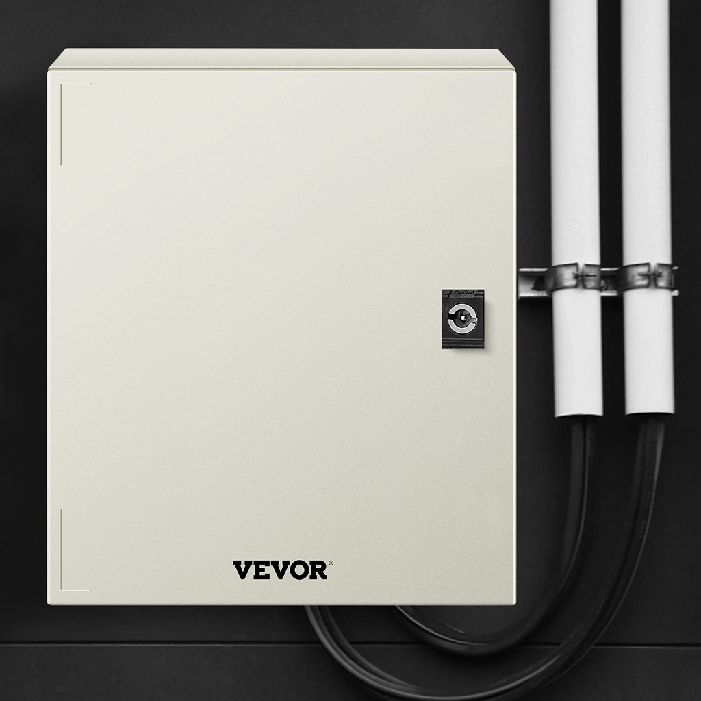 Caja eléctrica de fibra de vidrio VEVOR de acero inoxidable, 12 x 10 x 6'' NEMA 4X, IP66, resistente al agua y al polvo.