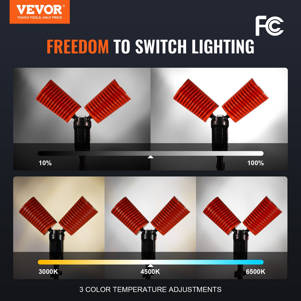 Luz de trabajo LED VEVOR LED de 2500 lm ajustable de 27,6" a 70"