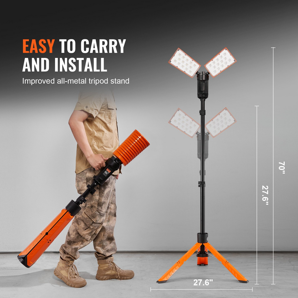 Luz de trabajo LED VEVOR LED de 2500 lm ajustable de 27,6" a 70"