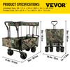 VEVOR - Carrito plegable con toldo extraíble