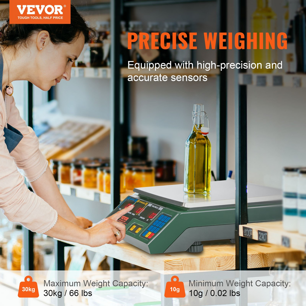 Báscula electrónica de cálculo de precios VEVOR de 66 lb para