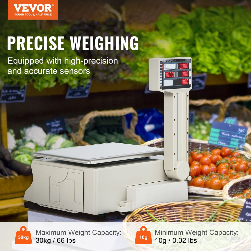 Báscula electrónica de cálculo de precios VEVOR báscula digital de 66 lb