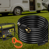 Cable de extensión para generador VEVOR de 50 pies 30 amperios cable de 4 cables calibre 10 cable de alimentación para generador de 125 V y 250 V con cierre giratorio (50 pies y 30 amperios)