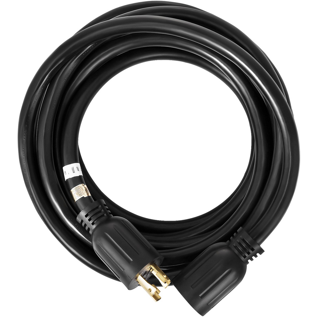 Cable de extensión para generador VEVOR de 50 pies 30 amperios cable de 4 cables calibre 10 cable de alimentación para generador de 125 V y 250 V con cierre giratorio (50 pies y 30 amperios)
