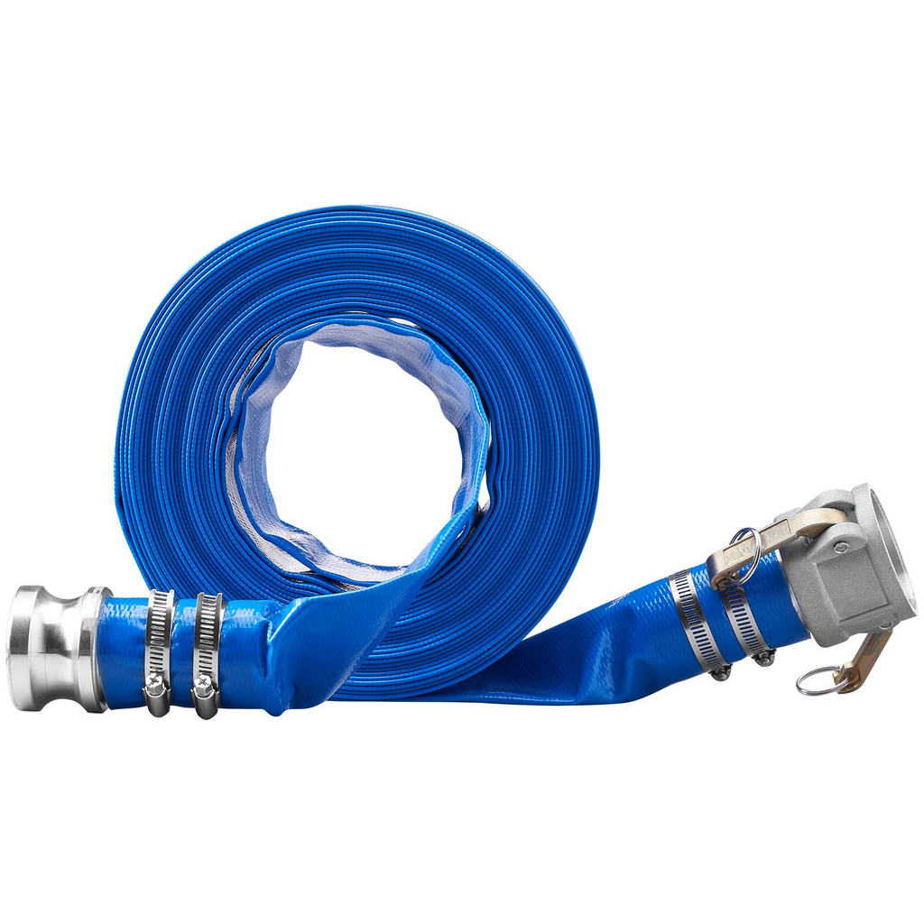 Manguera de retrolavado VEVOR 2 pulgadas x 50 pies de PVC resistente con accesorios Camlock C y E de aluminio