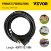 Cable de extensión para generador VEVOR de 40 pies y 30 amperios de 4 cables calibre 10 para generador de 125 V y 250 V