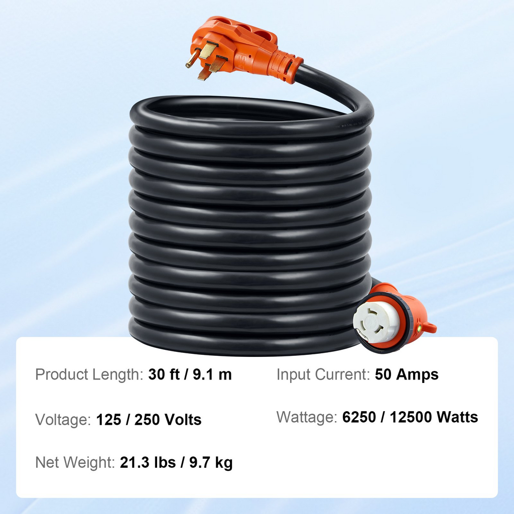Cable de alimentación para RV de 30 pies para generador 50 A