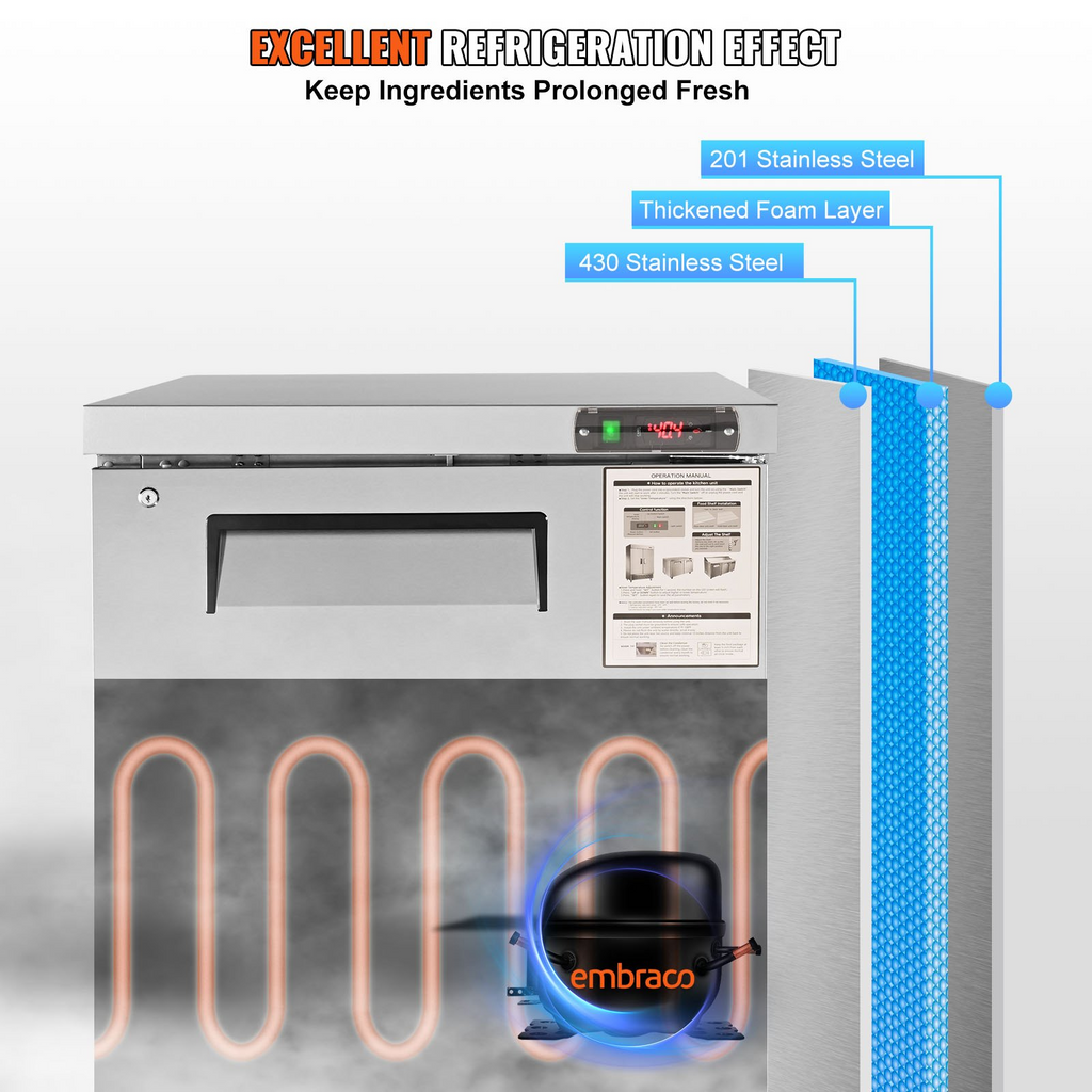 Refrigerador comercial VEVOR de 28"