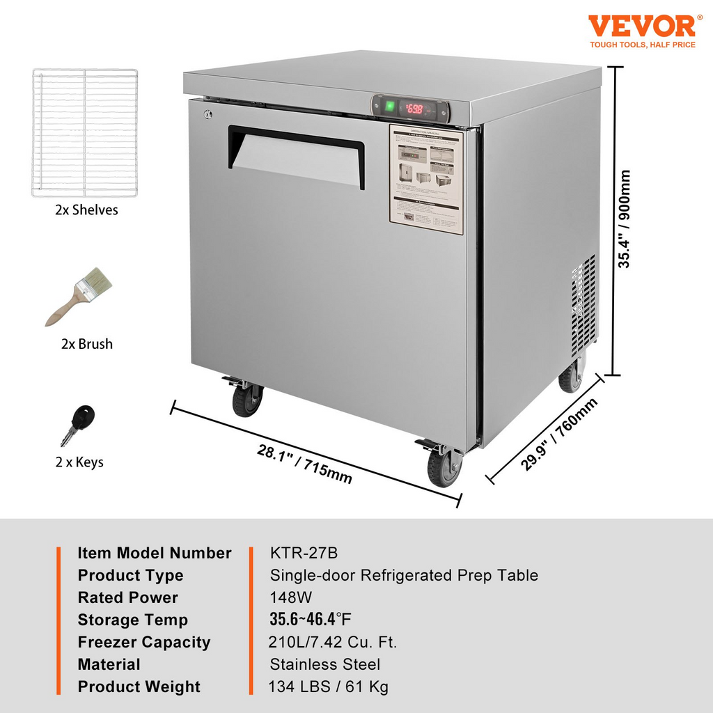 Refrigerador comercial VEVOR de 28"