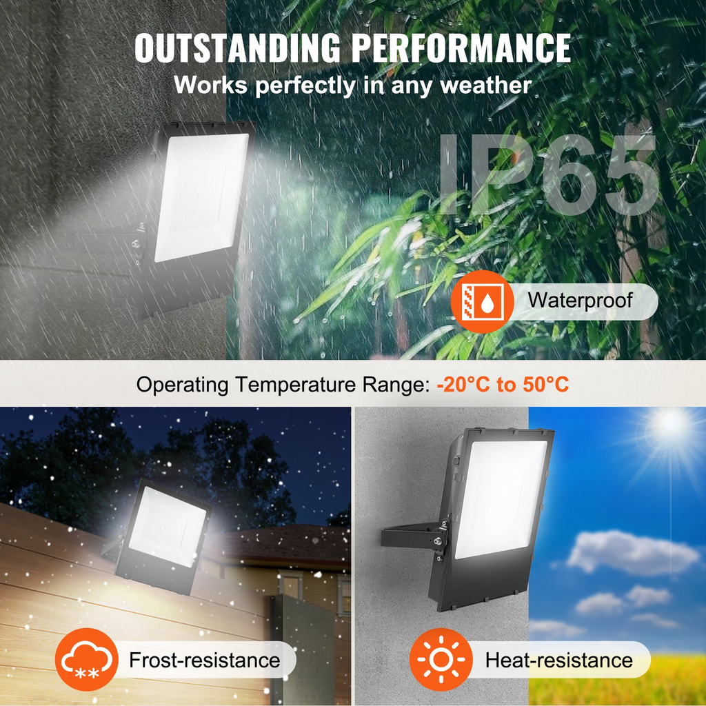Foco LED para estadios VEVOR 250 W 28 000 lm luz LED de inundación 6500 K luz blanca diurna IP65