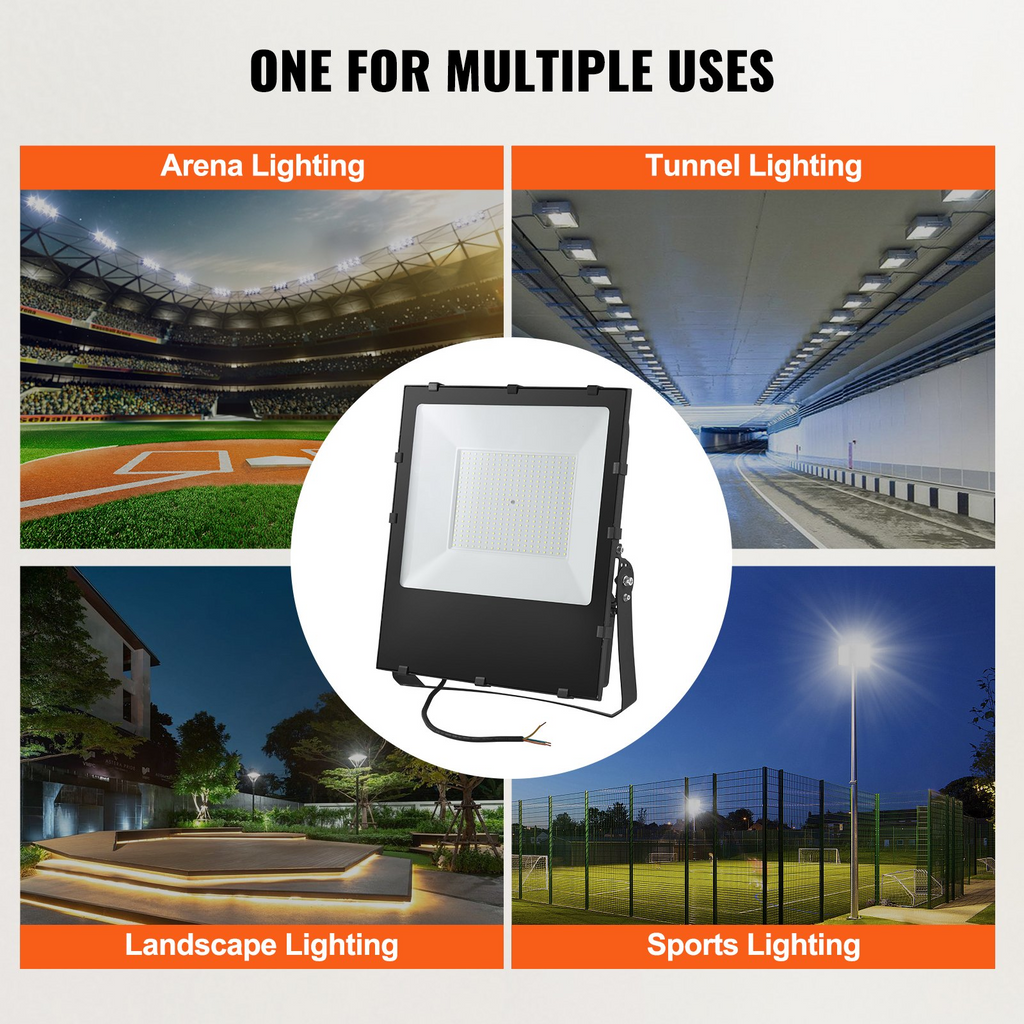 Foco LED para estadios VEVOR 250 W 28 000 lm luz LED de inundación 6500 K luz blanca diurna IP65