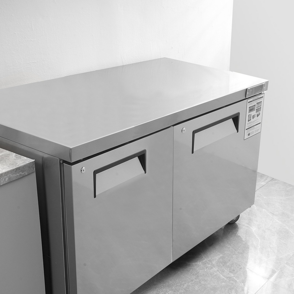 Refrigerador comercial VEVOR de 48"  12,85 pies cúbicos de espesor 2 puertas con cerradura