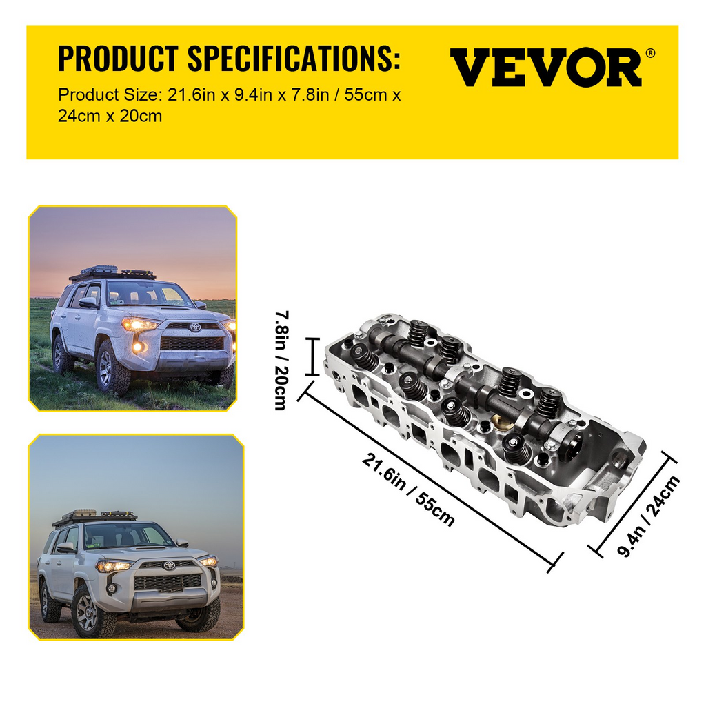 Culata completa VEVOR para camioneta 4Runner Speed 85-95 22R 22RE 22RE 2.4L SOHC