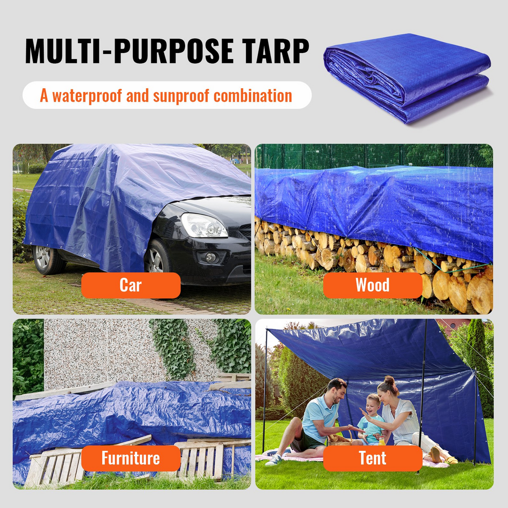 Lona impermeable VEVOR de 10 x 12 pies