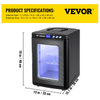 Incubadora de reptiles VEVOR negra de 25 l refrigeración y calefacción de 5 a 60 °C de 12 V/110 V