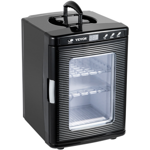 Incubadora de reptiles VEVOR negra de 25 l refrigeración y calefacción de 5 a 60 °C de 12 V/110 V