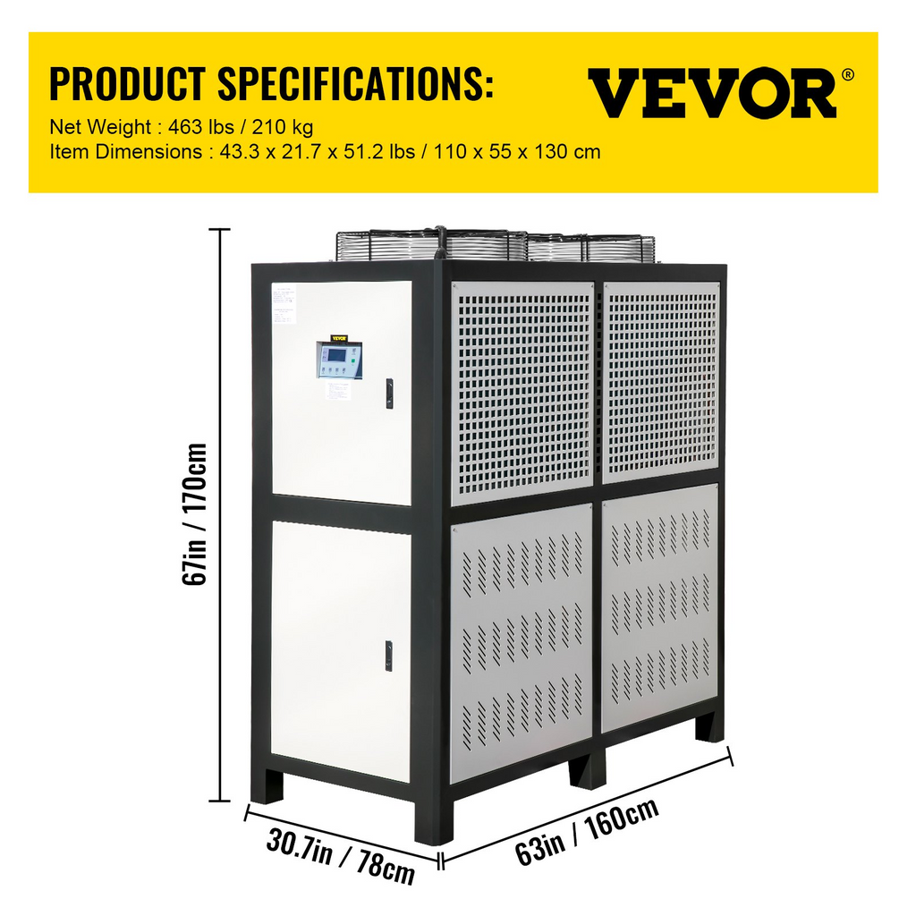 Enfriador de agua VEVOR de 15 toneladas de capacidad de 15 HP