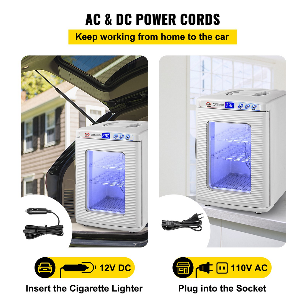 Incubadora de reptiles blanca VEVOR de 25 l refrigeración y calefacción de 5 a 60 °C 12 V/110 V