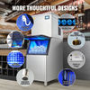 VEVOR Máquina para hacer hielo comercial 360 libras/24 horas con contenedor de almacenamiento grande de 330,7 libras 700 W