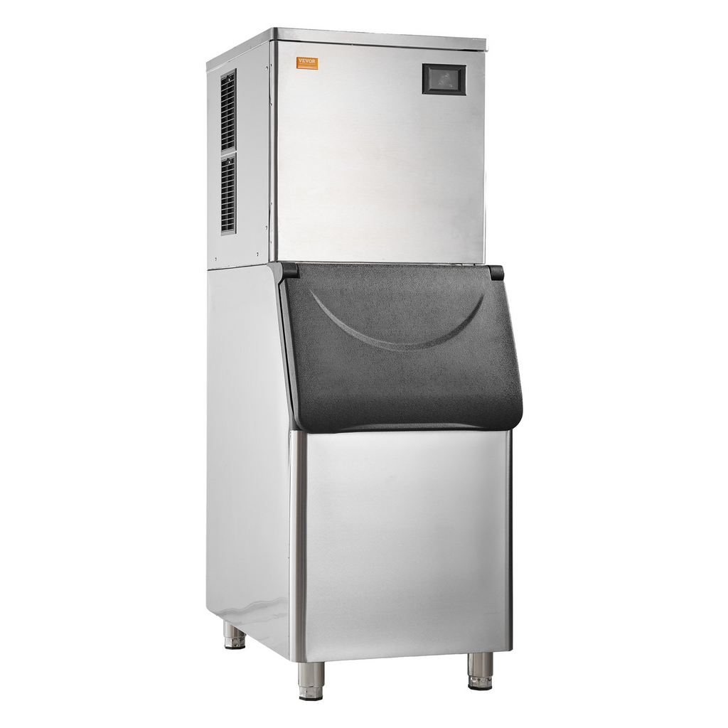 VEVOR Máquina para hacer hielo comercial 360 libras/24 horas con contenedor de almacenamiento grande de 330,7 libras 700 W