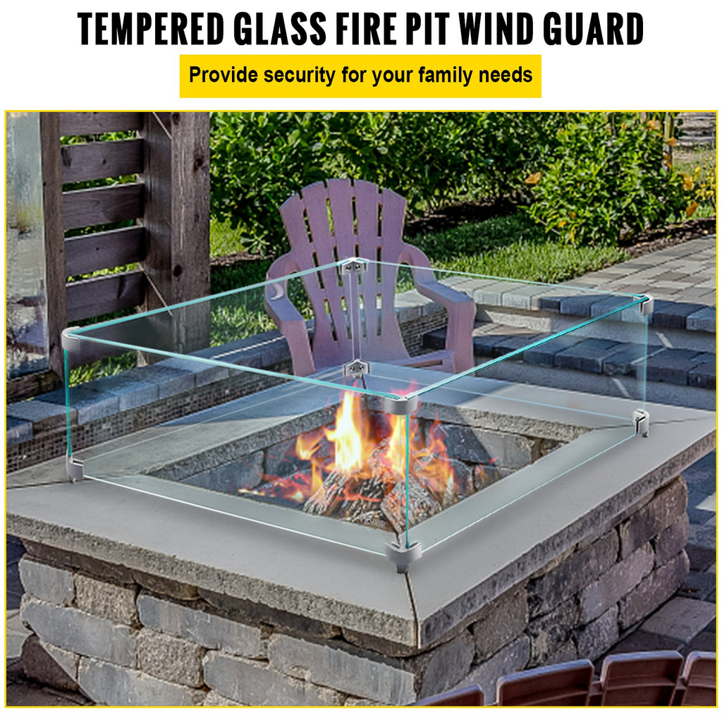 VEVOR  protector de viento de vidrio de 14 x 14 x 6 pulgadas de 0,3" de espesor