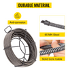 Cable de limpieza de desagües VEVOR de 15mts  x 1/2 pulgada, cable de núcleo sólido, cable de alcantarillado, barrena de drenaje, limpiador de cables, serpiente, tubería de obstrucción, cable de limpieza de desagües JH2