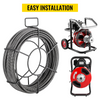 Cable de limpieza de desagües VEVOR de 15mts  x 1/2 pulgada, cable de núcleo sólido, cable de alcantarillado, barrena de drenaje, limpiador de cables, serpiente, tubería de obstrucción, cable de limpieza de desagües JH2