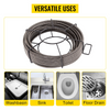 Cable de limpieza de desagües VEVOR de 15mts  x 1/2 pulgada, cable de núcleo sólido, cable de alcantarillado, barrena de drenaje, limpiador de cables, serpiente, tubería de obstrucción, cable de limpieza de desagües JH2