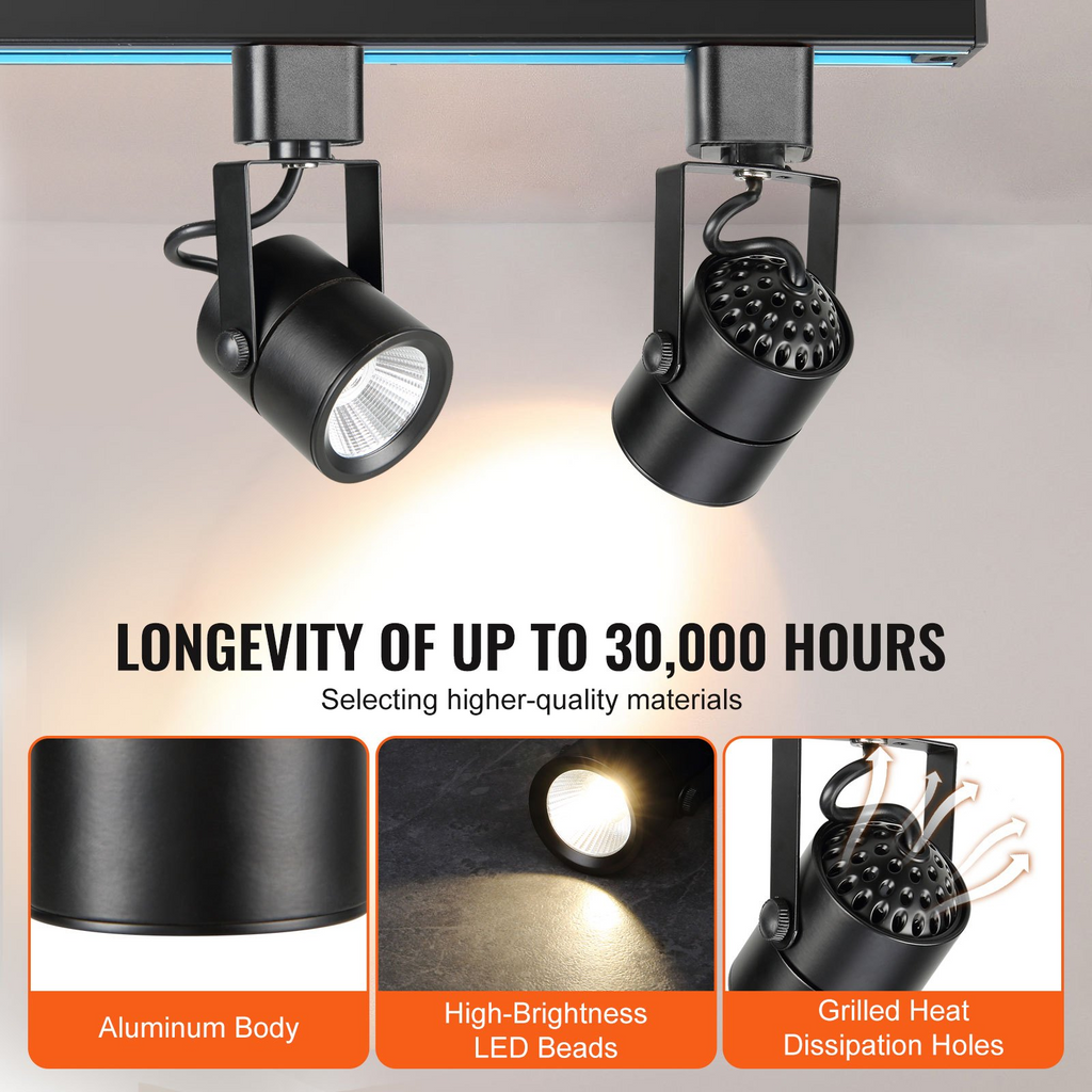 Cabezales de iluminación LED para riel VEVOR 6,5 W 3000 K 470 lm