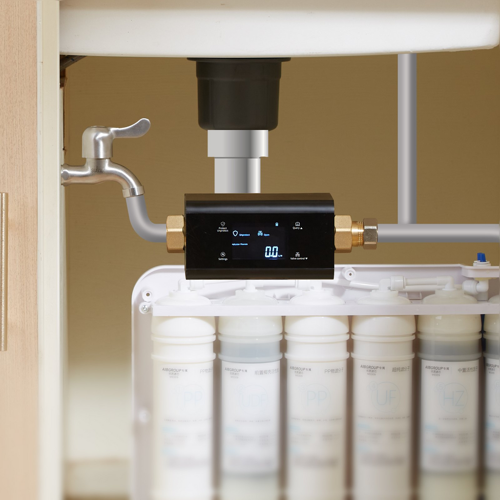 VEVOR Detector de fugas de agua inteligente y apagado automático rango de medición de 2,0 a 4000 l/h 6 modos