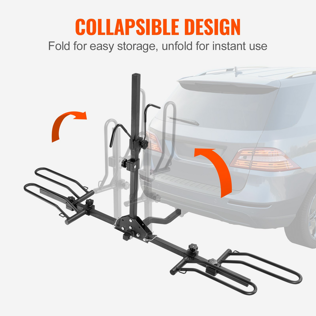 Portabicicletas plegable VEVOR para 2 bicicletas con montaje de enganche para automóvil
