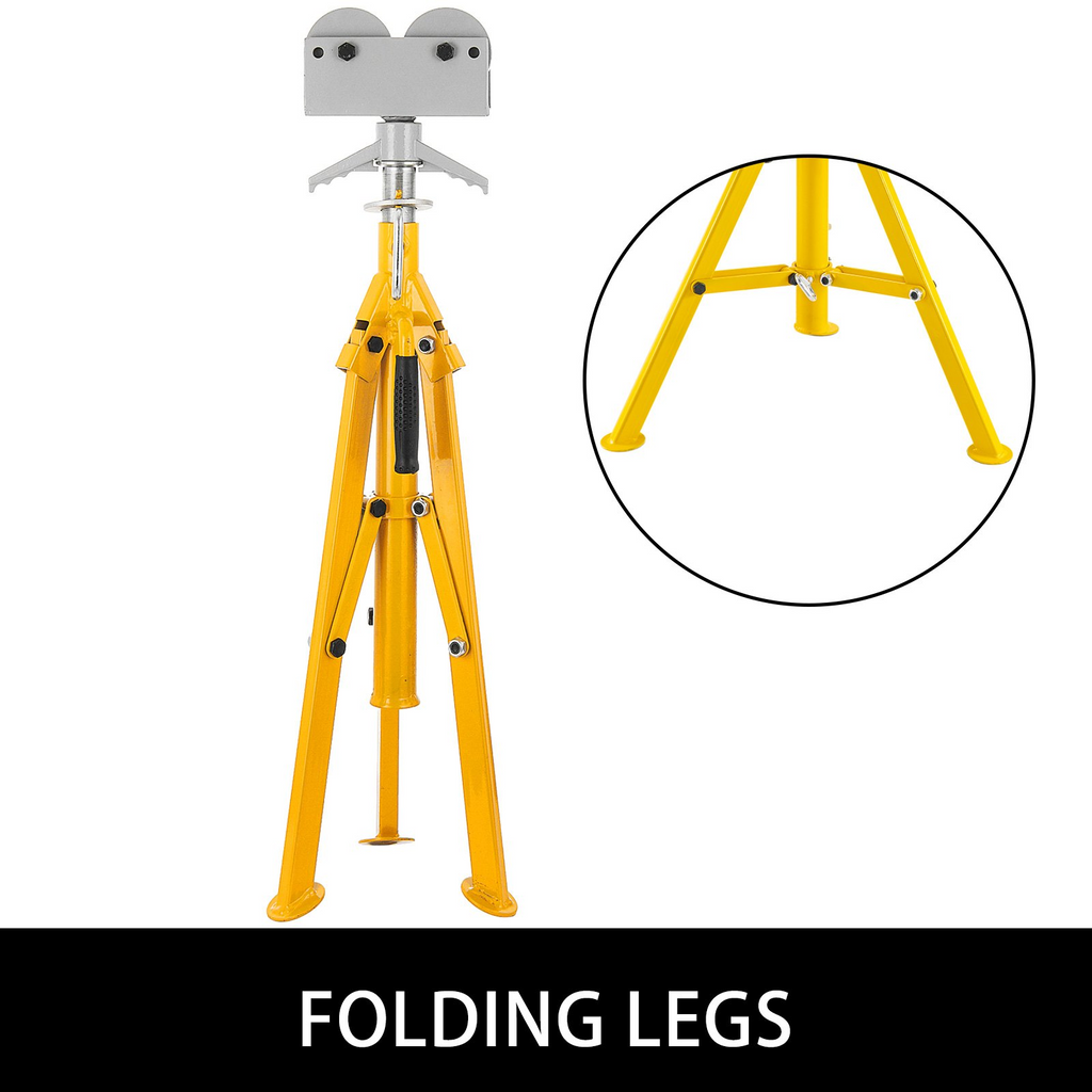 Soporte para tubos con rodillos de 0,5 a 12" altura ajustable capacidad de 2500 lb para tubos de 32" a 55"