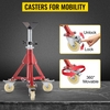 Soporte para tubos VEVOR con cabezal en V altura ajustable de 20 a 37" con ruedas capacidad de 882 lb soportes portátiles plegables de 1/8" a 12"