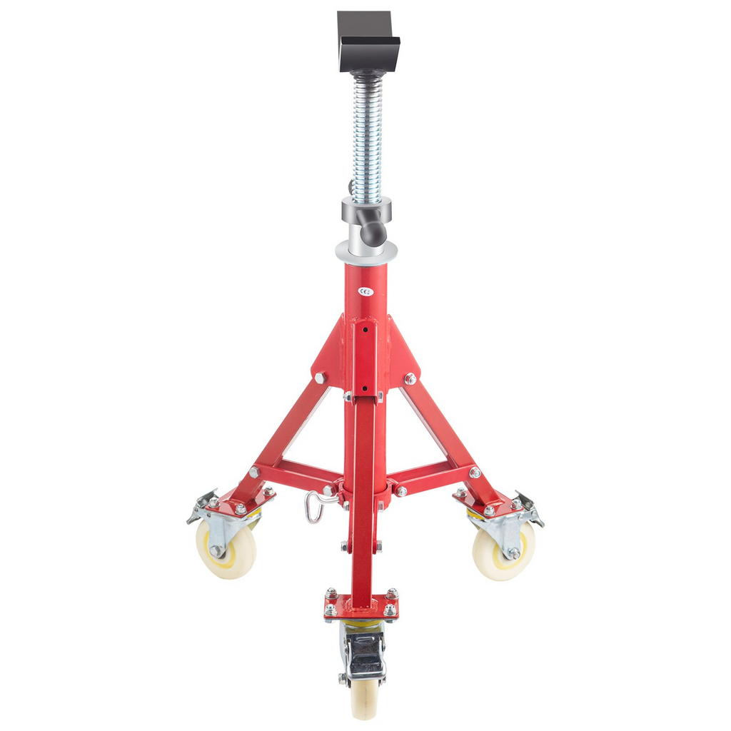 Soporte para tubos VEVOR con cabezal en V altura ajustable de 20 a 37" con ruedas capacidad de 882 lb soportes portátiles plegables de 1/8" a 12"