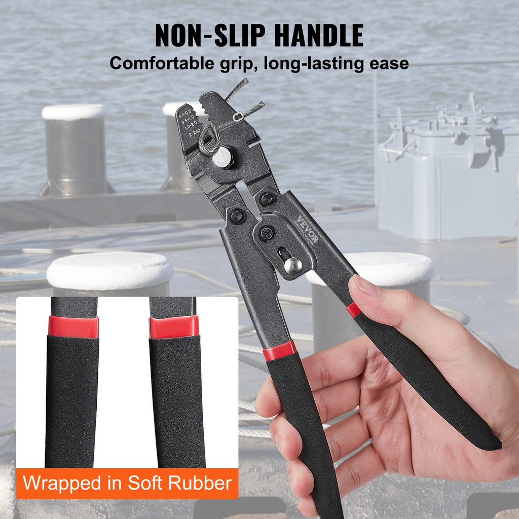 Herramienta de crimpado y cortador de cables de acero VEVOR de 1/64" a 3/32" y 160 hebillas de aluminio,