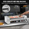 Máquina para Calentar Salchichas de Acero Inoxidable de 750 W con Control de Temperatura Dual Capacidad para 12 Hot Dogs 5 Rodillos