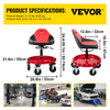 VEVOR Asiento con ruedas capacidad de 300 libras altura ajustable de 18" a 23"