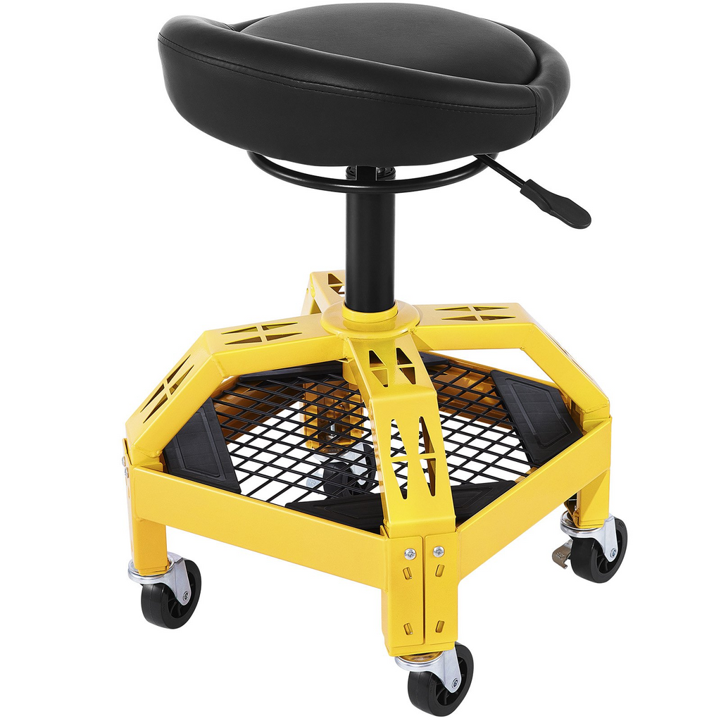 Taburete de garaje con ruedas VEVOR capacidad de 300 libras altura ajustable de 24 a 28,7 pulgadas