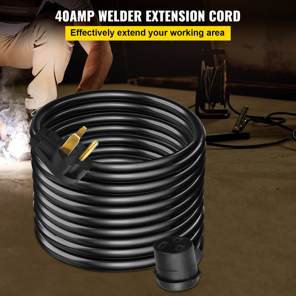 Cable de extensión para soldador VEVOR de 40 A 50 pies 250 V calibre 8