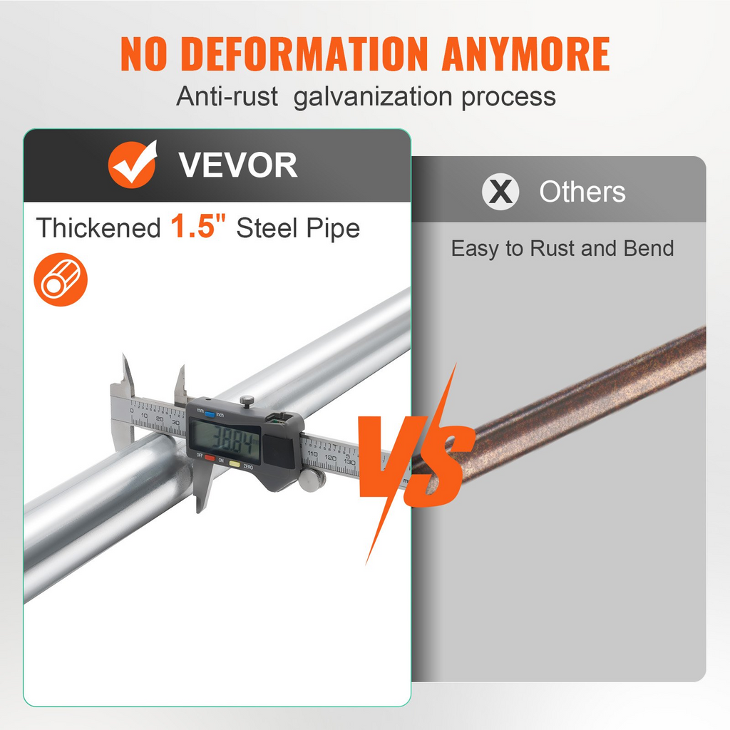 Barra de carga VEVOR con trinquete ajustable de 89" a 104" con capacidad de 309 lb
