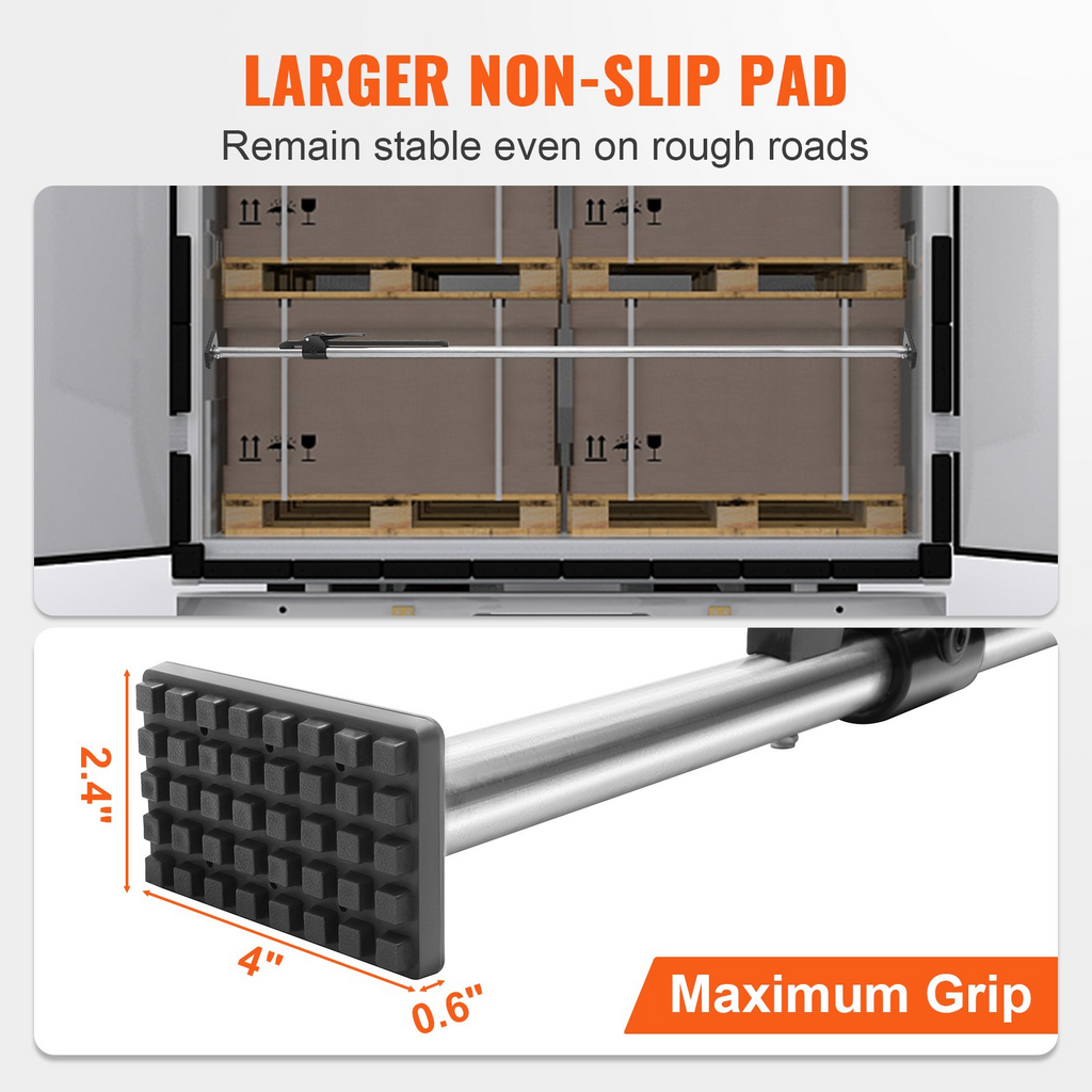 Barra de carga VEVOR con trinquete ajustable de 89" a 104" con capacidad de 309 lb