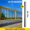 VEVOR Deck Balusters, 101 Pack Metal Deck Spindles, 32"x0.8" Staircase Baluster with Screws, Aluminum Alloy Deck Railing for Wood and Composite Deck, Square Baluster for Outdoor Stair Deck Porch