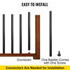 VEVOR Deck Balusters, 101 Pack Metal Deck Spindles, 32"x0.8" Staircase Baluster with Screws, Aluminum Alloy Deck Railing for Wood and Composite Deck, Square Baluster for Outdoor Stair Deck Porch
