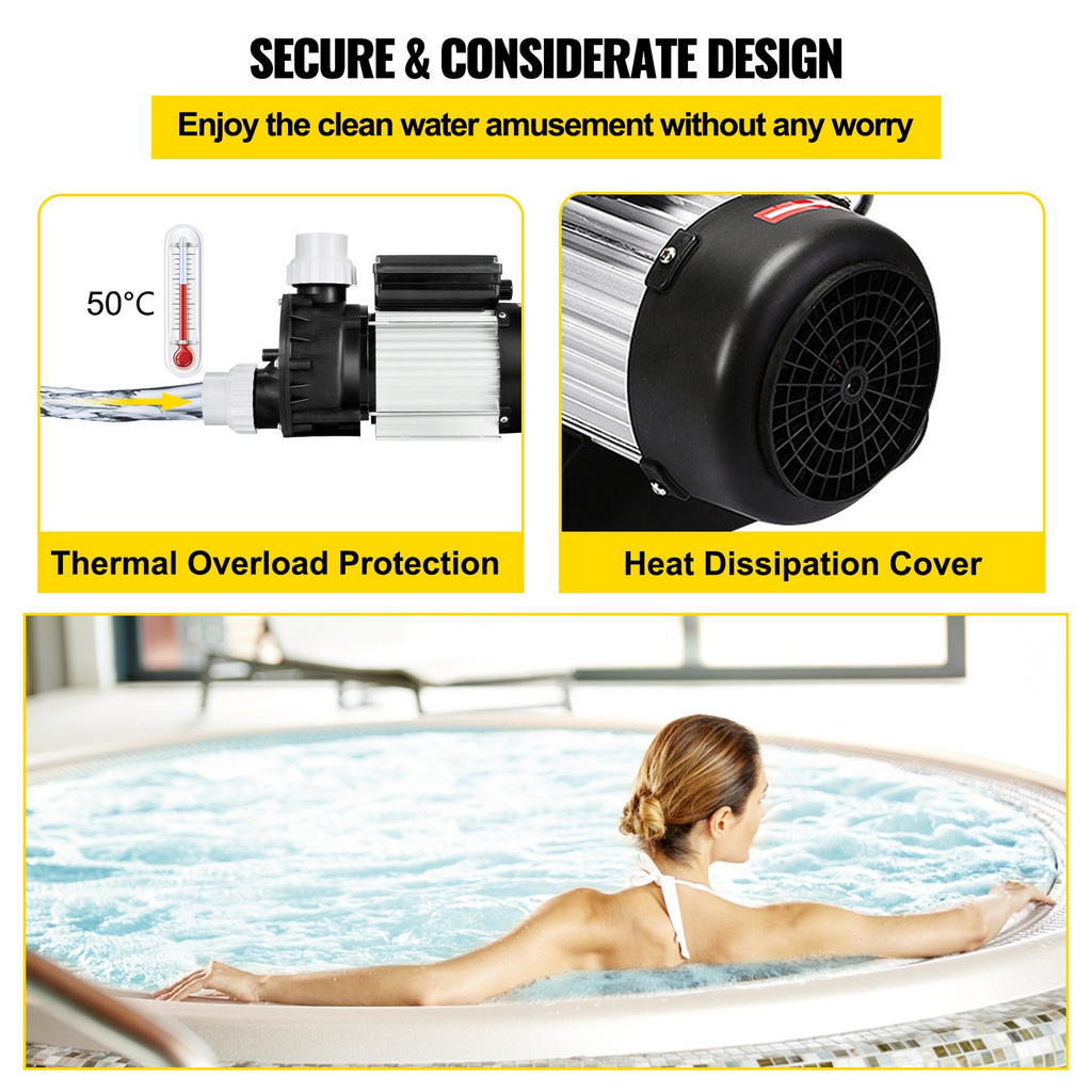 Bomba de piscina eléctrica de 750 W y 1 HP con filtro